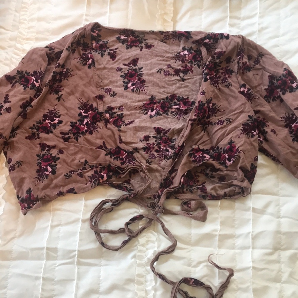 Floral tie shirt